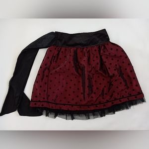 Deep Red Tafetta Polka Dot Skirt size 6